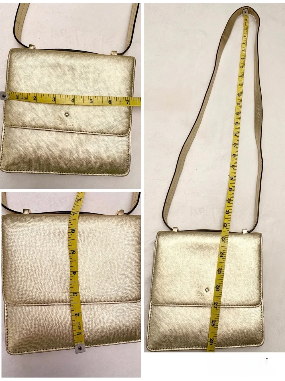 Kate Spade Women's Metallic Gold Crossbody Bag - Sleek Shoulder Purse